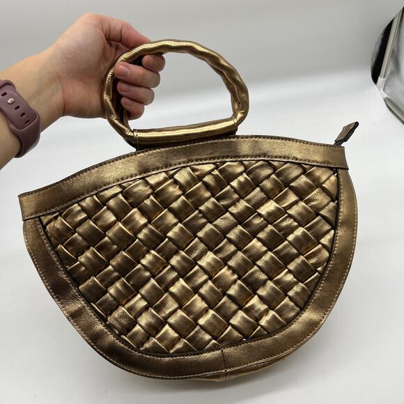 Patricia Nash Leather Ossi Satchel with Crossbody Strap Women Handbags Bronze - Picture 1 of 12